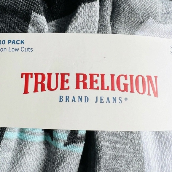 True Religion Women's 10 Pairs Half Cushion Low Cut Grey/White Socks Size 9-11 - Picture 4 of 6